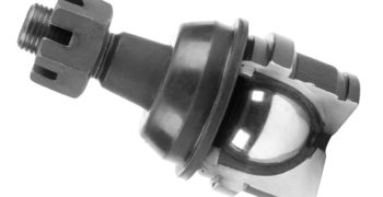 Image of a cutaway ball joint over a white background